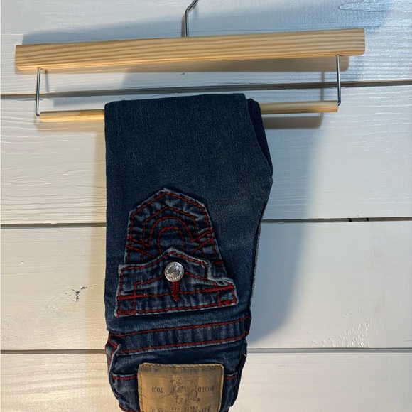 True Religion Dark Blue Kids Jeans with Red Stitching - Picture 1 of 10